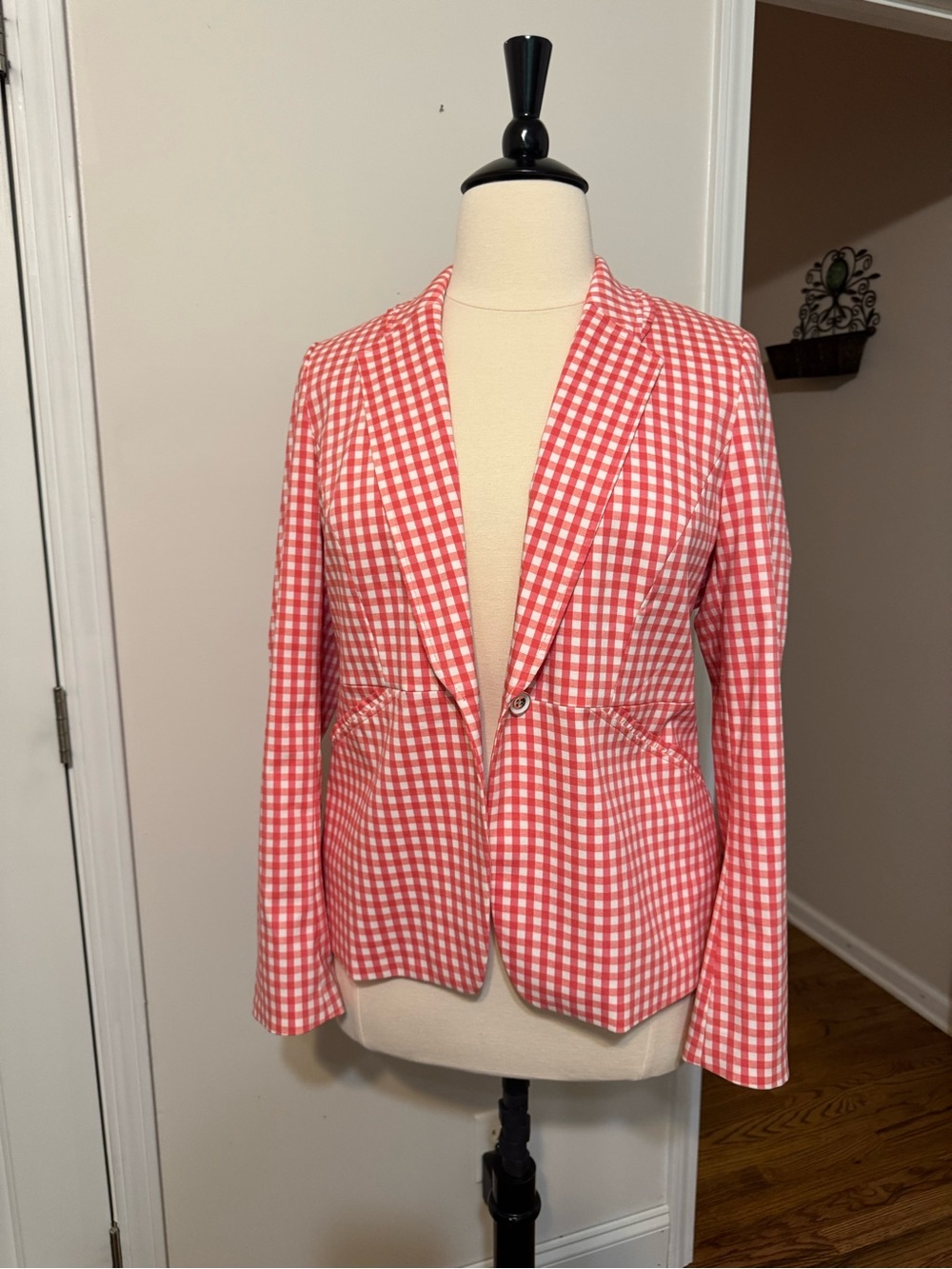 Rafaella Pink Gingham Tailored Blazer